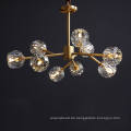 Luxus G9 Kristallglas Messing Gold Decke Krorenleuchter